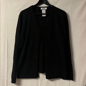 Ice Black Embellished Cardigan